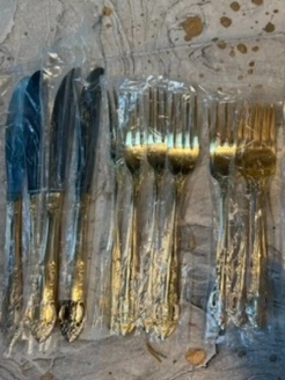 H.F. LTD Versailles 24kt Gold plated Stainless Flatware Set NWB